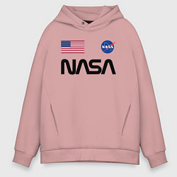 Толстовка оверсайз мужская NASA НАСА, цвет: пыльно-розовый