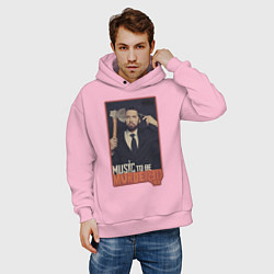 Толстовка оверсайз мужская Eminem, цвет: светло-розовый — фото 2