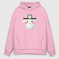 Толстовка оверсайз мужская Подарок стоматологу, цвет: светло-розовый