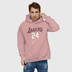 Толстовка оверсайз мужская LA LAKERS, цвет: пыльно-розовый — фото 2