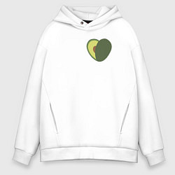 Толстовка оверсайз мужская Avocado Heart, цвет: белый