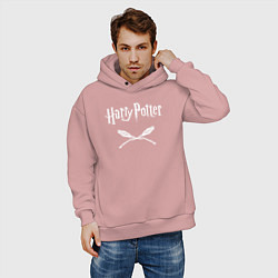 Толстовка оверсайз мужская Гарри Поттер, цвет: пыльно-розовый — фото 2