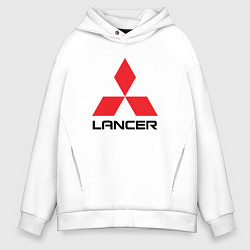 Толстовка оверсайз мужская MITSUBISHI LANCER, цвет: белый