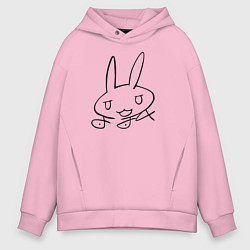 Толстовка оверсайз мужская Подпись Наначи, цвет: светло-розовый