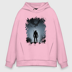 Толстовка оверсайз мужская ВЕДЬМАК, цвет: светло-розовый