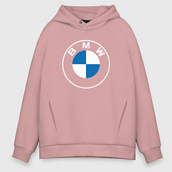 Толстовка оверсайз мужская BMW LOGO 2020, цвет: пыльно-розовый