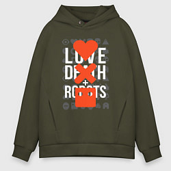Толстовка оверсайз мужская LOVE DEATH ROBOTS LDR, цвет: хаки