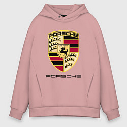 Толстовка оверсайз мужская PORSCHE, цвет: пыльно-розовый