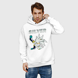 Толстовка оверсайз мужская SONIC Silver, цвет: белый — фото 2