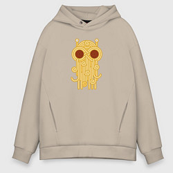 Толстовка оверсайз мужская The flying spaghetti monster, цвет: миндальный