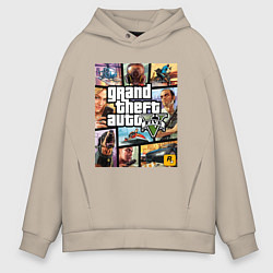 Толстовка оверсайз мужская GTA5, цвет: миндальный