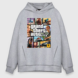 Толстовка оверсайз мужская GTA5, цвет: меланж