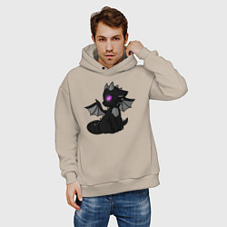 Толстовка оверсайз мужская Эндар дракон, цвет: миндальный — фото 2