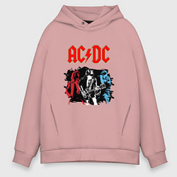 Толстовка оверсайз мужская ACDC, цвет: пыльно-розовый