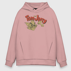 Толстовка оверсайз мужская Tom & Jerry: Retro, цвет: пыльно-розовый