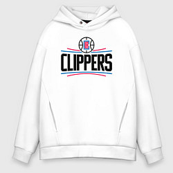 Толстовка оверсайз мужская Los Angeles Clippers 1, цвет: белый