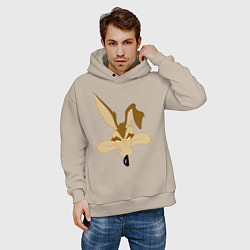 Толстовка оверсайз мужская Wile E Coyote, цвет: миндальный — фото 2