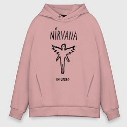 Толстовка оверсайз мужская Nirvana In utero, цвет: пыльно-розовый
