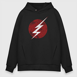 Толстовка оверсайз мужская The Flash logo цвета черный — фото 1