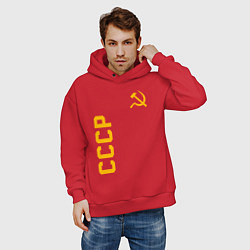 Толстовка оверсайз мужская СССР, цвет: красный — фото 2