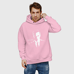 Толстовка оверсайз мужская Moriarty: Miss me?, цвет: светло-розовый — фото 2