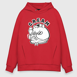 Толстовка оверсайз мужская Wu-Tang Cat, цвет: красный