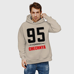 Толстовка оверсайз мужская 95 Chechnya, цвет: миндальный — фото 2
