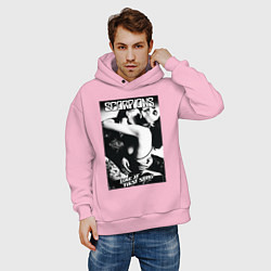 Толстовка оверсайз мужская Scorpions, цвет: светло-розовый — фото 2