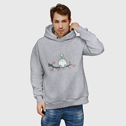 Толстовка оверсайз мужская Тоторо, цвет: меланж — фото 2
