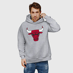 Толстовка оверсайз мужская Chicago Bulls, цвет: меланж — фото 2