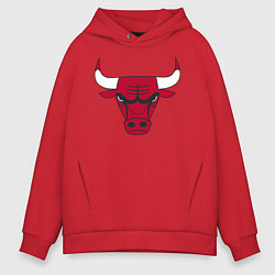 Толстовка оверсайз мужская Chicago Bulls, цвет: красный