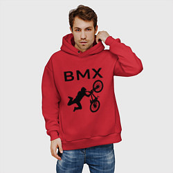 Толстовка оверсайз мужская Велоспорт BMX Z, цвет: красный — фото 2