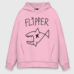 Толстовка оверсайз мужская Nirvana Flipper, цвет: светло-розовый