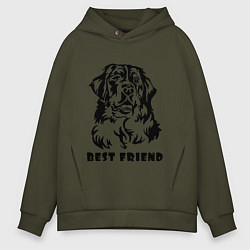 Толстовка оверсайз мужская BEST FRIEND Z, цвет: хаки