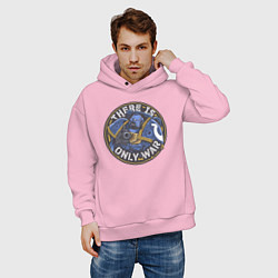 Толстовка оверсайз мужская There is only war арт, цвет: светло-розовый — фото 2