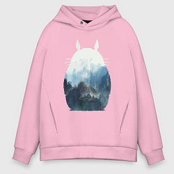 Толстовка оверсайз мужская Тоторо, цвет: светло-розовый