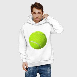 Толстовка оверсайз мужская Теннис, цвет: белый — фото 2