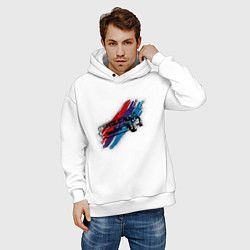 Толстовка оверсайз мужская BMW, цвет: белый — фото 2