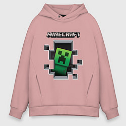 Толстовка оверсайз мужская Майнкрафт, цвет: пыльно-розовый
