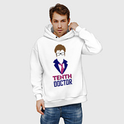 Толстовка оверсайз мужская Tenth Doctor, цвет: белый — фото 2