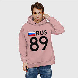 Толстовка оверсайз мужская RUS 89, цвет: пыльно-розовый — фото 2