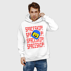 Толстовка оверсайз мужская Spaceship, цвет: белый — фото 2