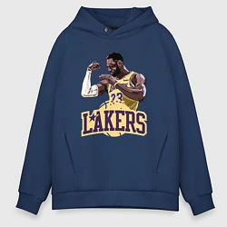Толстовка оверсайз мужская LeBron - Lakers, цвет: тёмно-синий