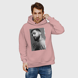 Толстовка оверсайз мужская Jony, цвет: пыльно-розовый — фото 2