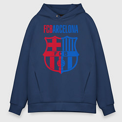 Толстовка оверсайз мужская Barcelona FC, цвет: тёмно-синий