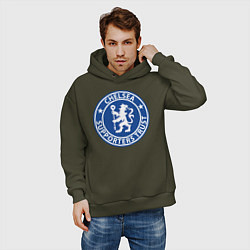 Толстовка оверсайз мужская Chelsea FC, цвет: хаки — фото 2