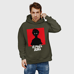 Толстовка оверсайз мужская Mob psycho 100 Z, цвет: хаки — фото 2