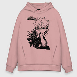 Толстовка оверсайз мужская Моя геройская академия, цвет: пыльно-розовый