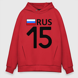 Толстовка оверсайз мужская RUS 15, цвет: красный