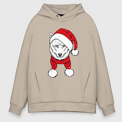 Толстовка оверсайз мужская Wolf hipster, цвет: миндальный